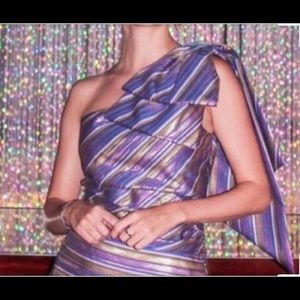 Zara one shoulder top with oversized bow